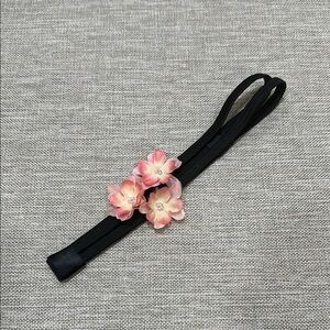 🌸 Custom Made Cherry Blossom Beaded Floral Black Hairband